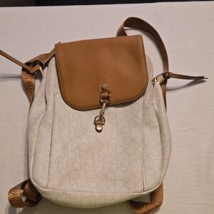 Calvin Klein Tan and Cream Women's Backpack
